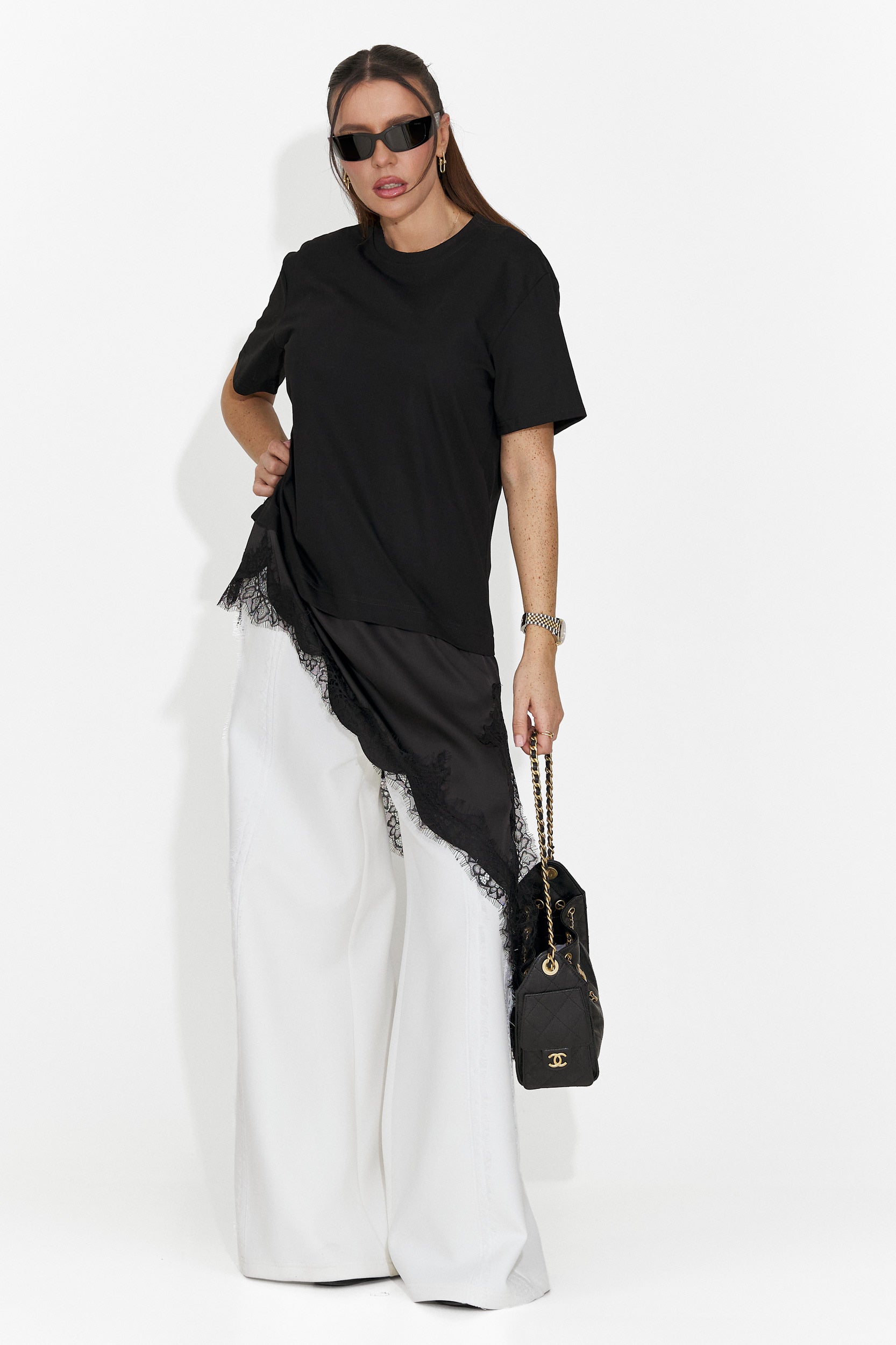 Дамска ежедневна черна тениска Arkana Bogas