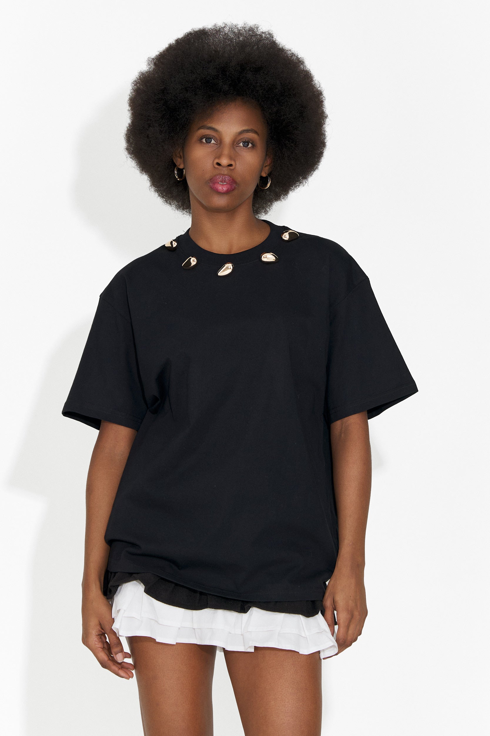 Дамска ежедневна черна тениска Cristelia Bogas