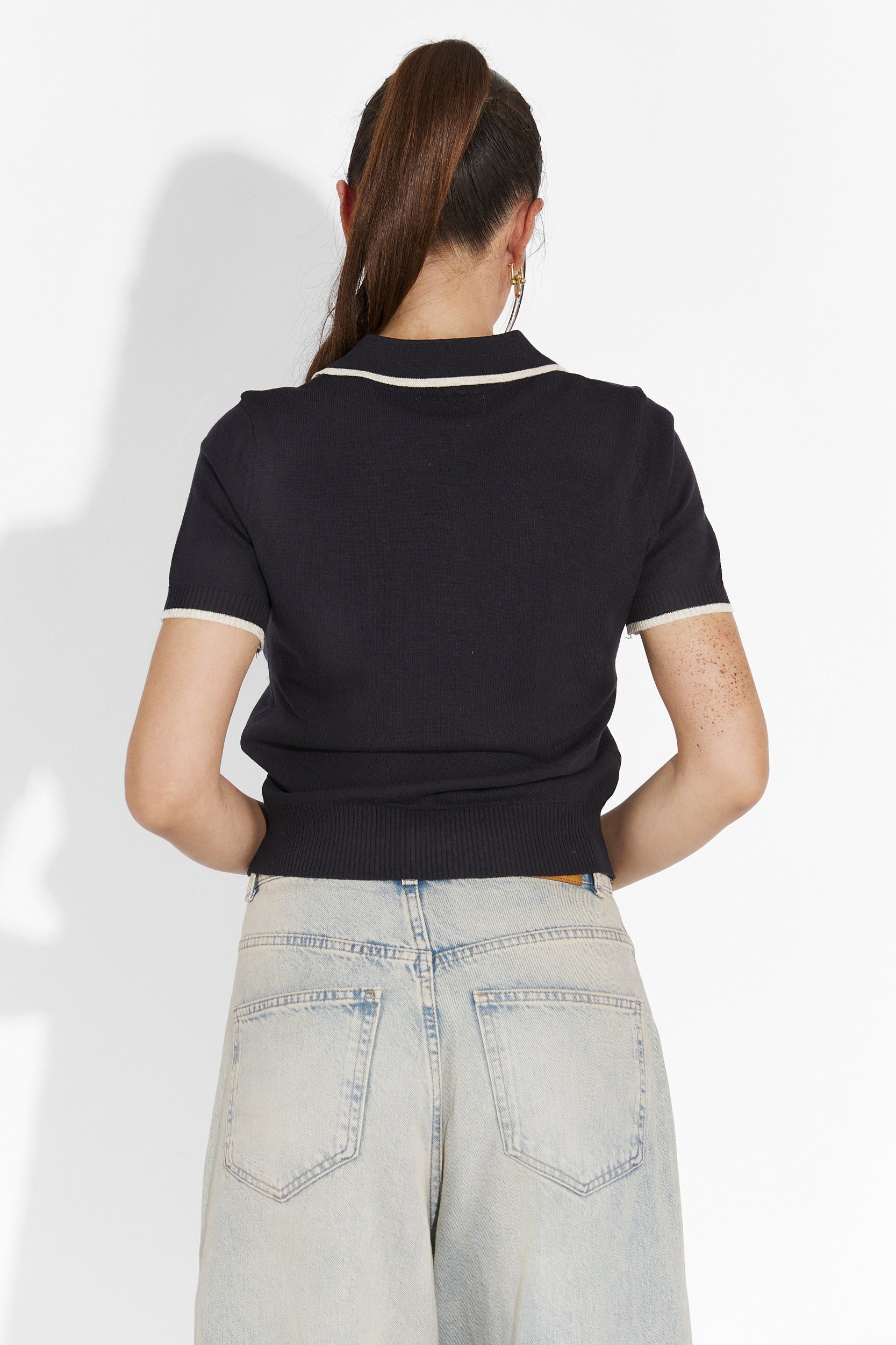 Tricou dama casual negru Peter Bogas