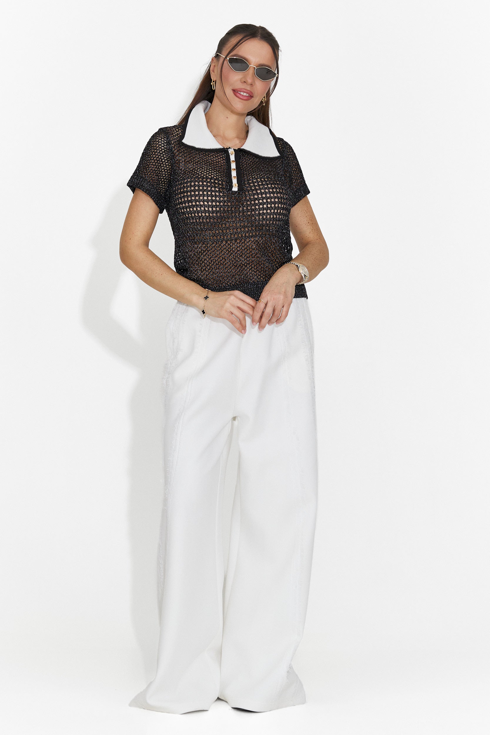 Дамска ежедневна черна тениска Raluka Bogas