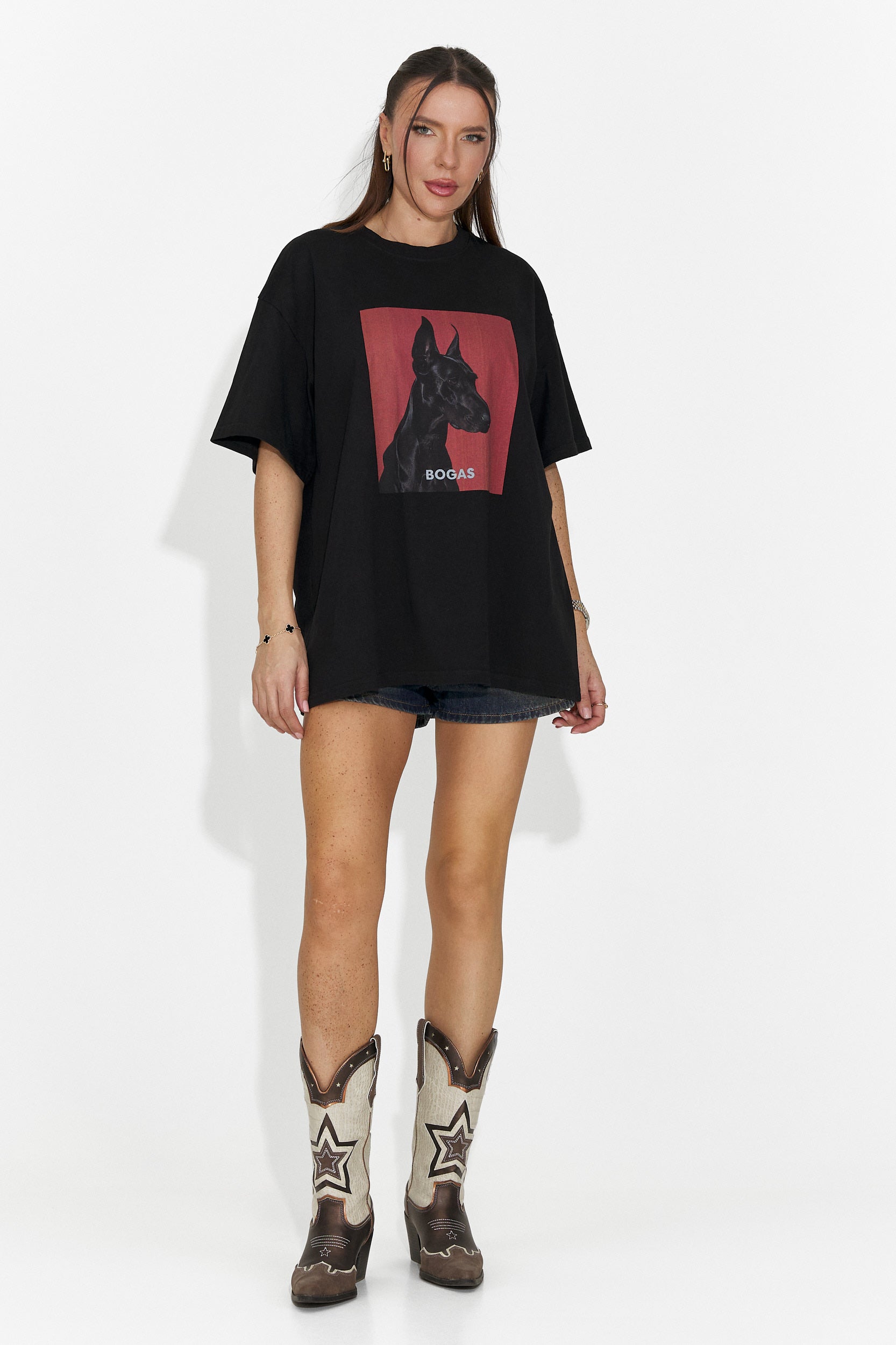 Дамска ежедневна черна тениска Solenia Bogas