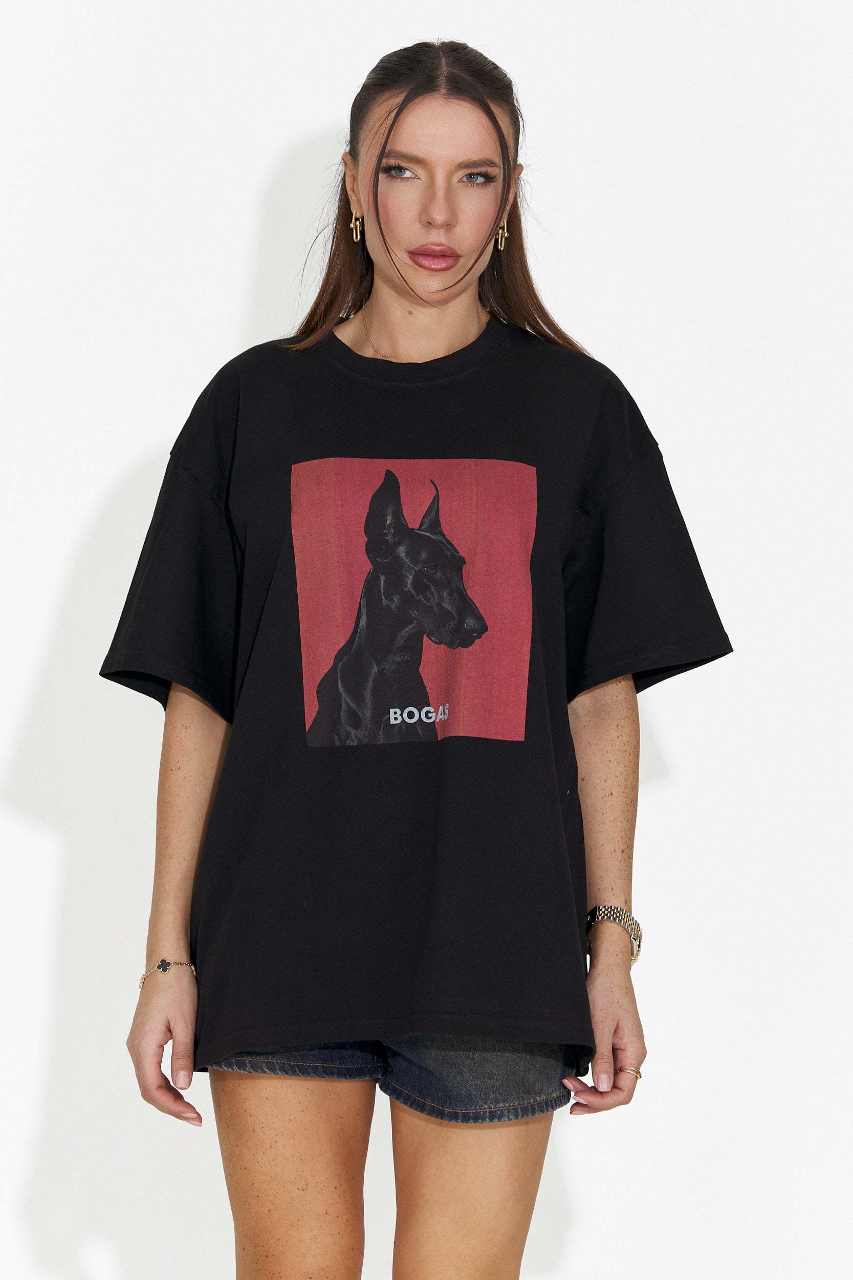 Дамска ежедневна черна тениска Solenia Bogas