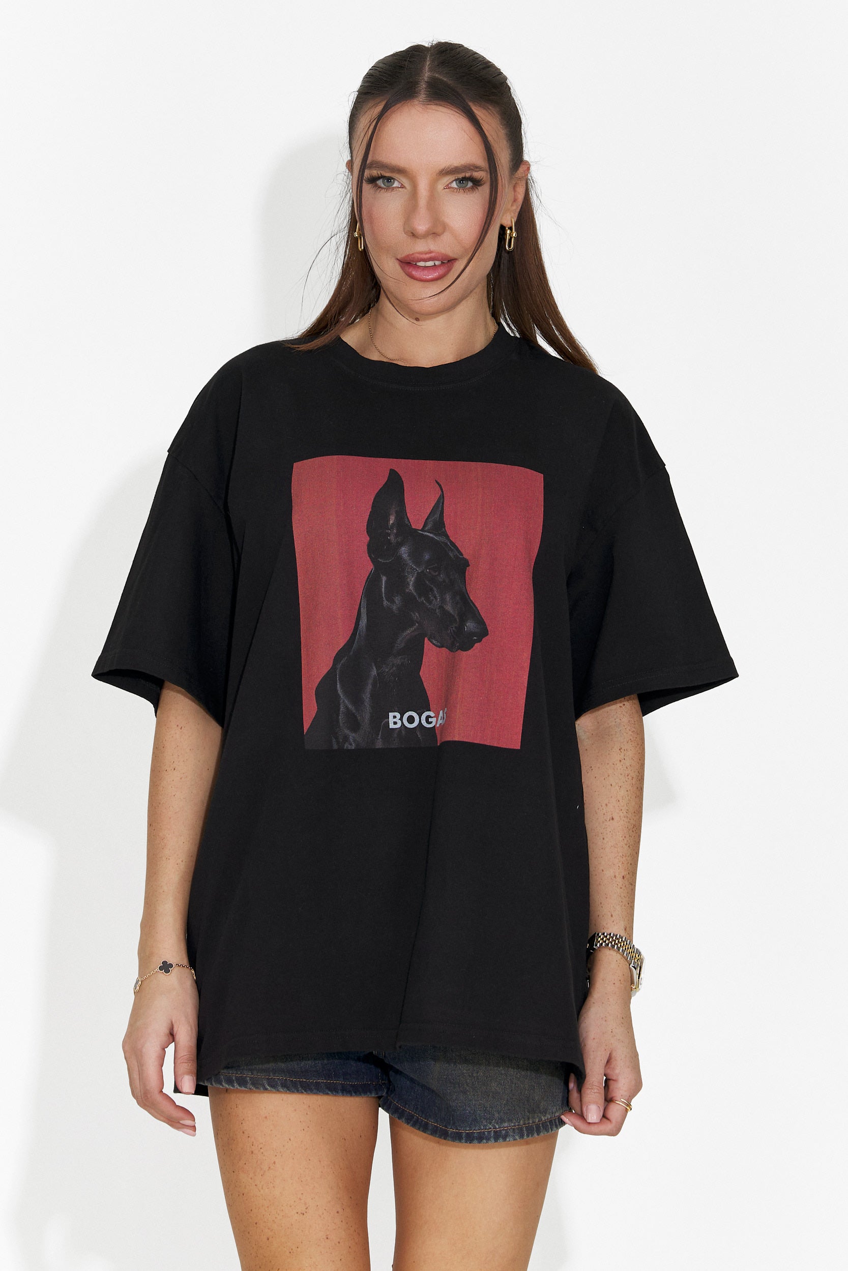 Дамска ежедневна черна тениска Solenia Bogas