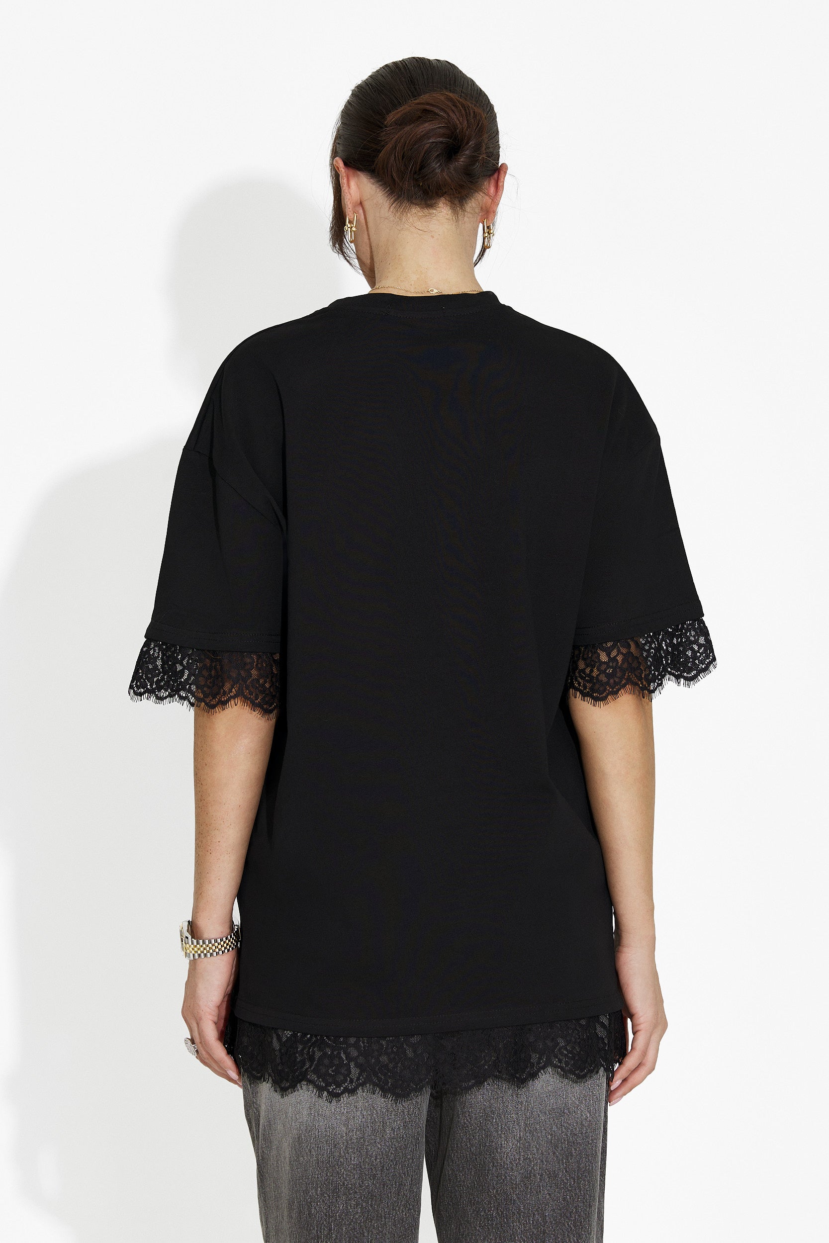 Дамска ежедневна черна тениска Wilda Bogas