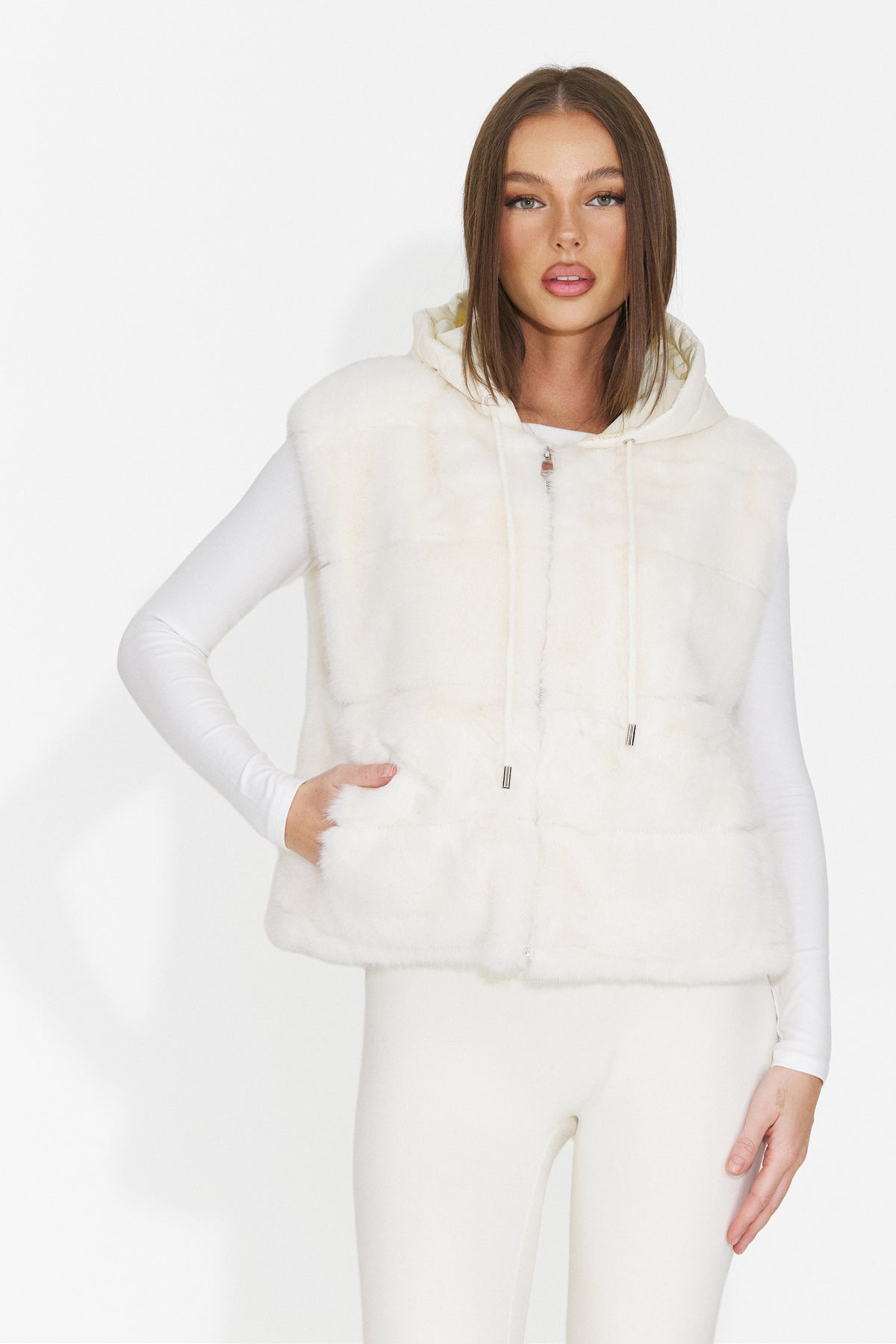 Vesta casual crem Jonideria Bogas