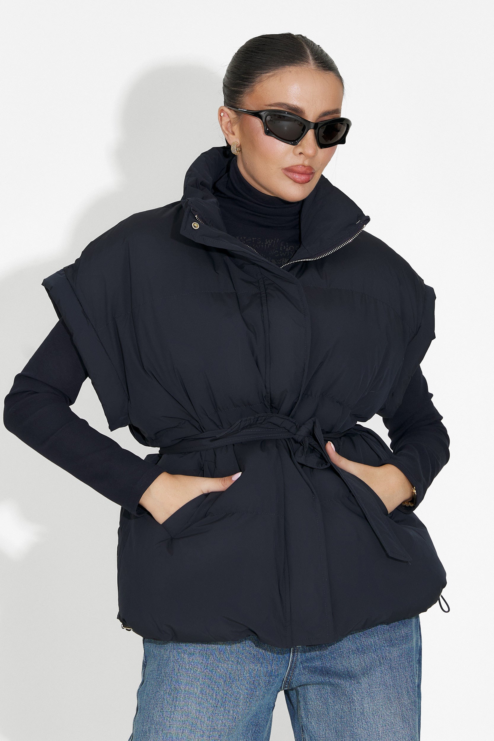 Дамска ежедневна веста в тъмносиньо Denoria Bogas