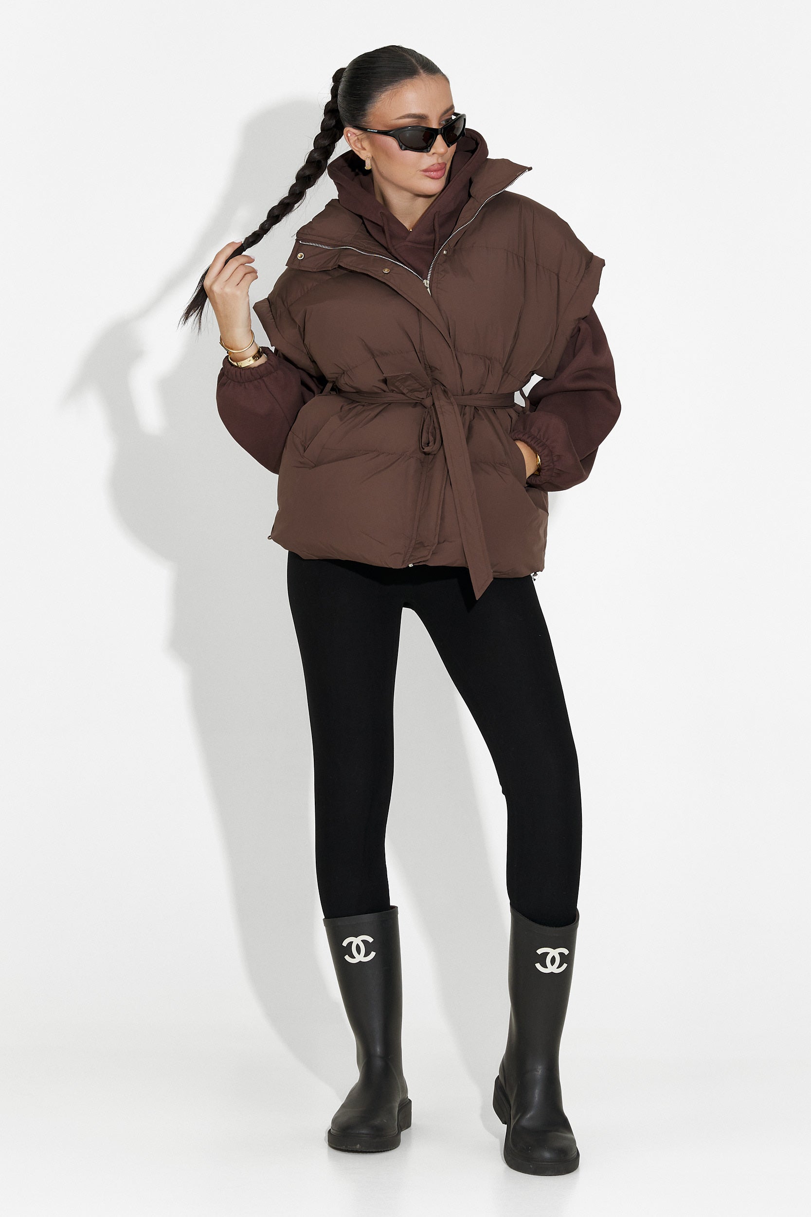 Кафяво дамско ежедневно сако Denoria Bogas