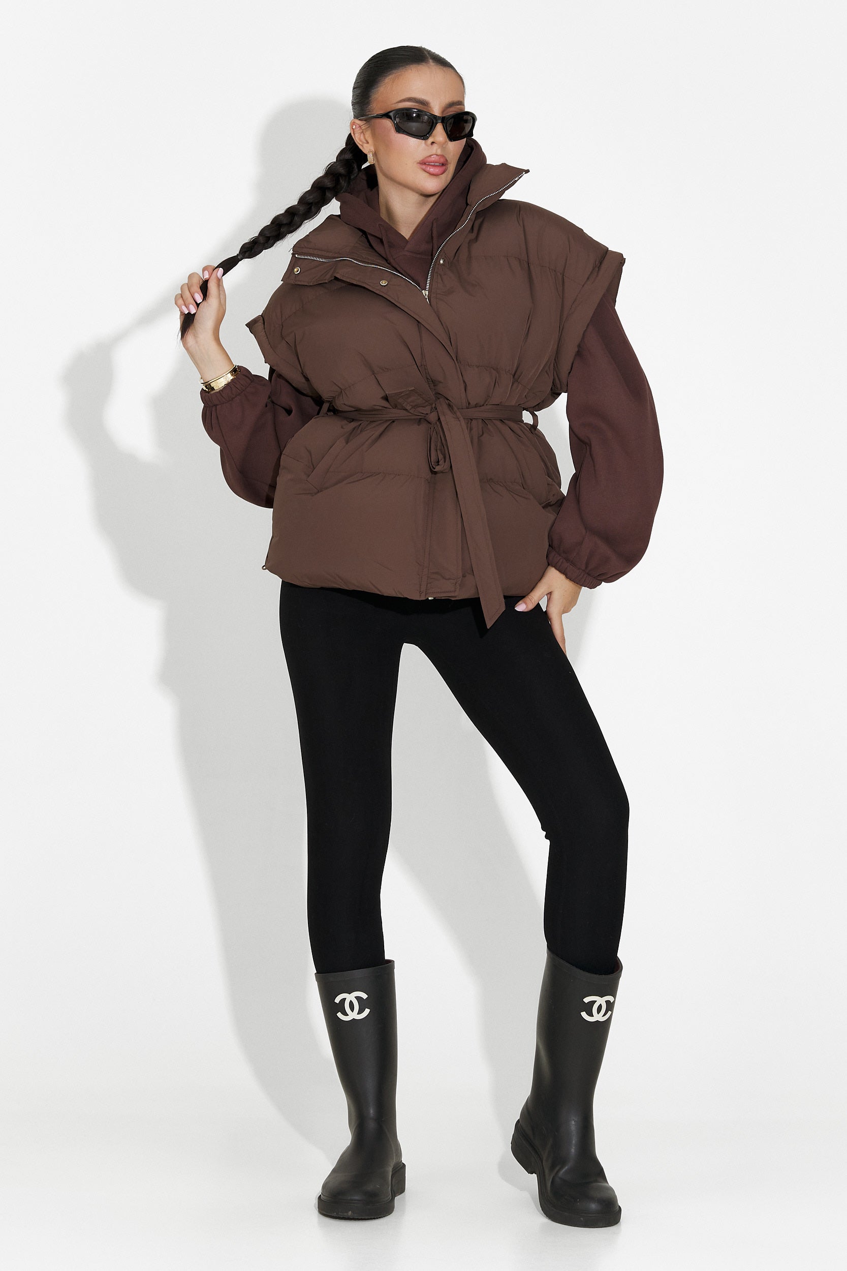 Кафяво дамско ежедневно сако Denoria Bogas