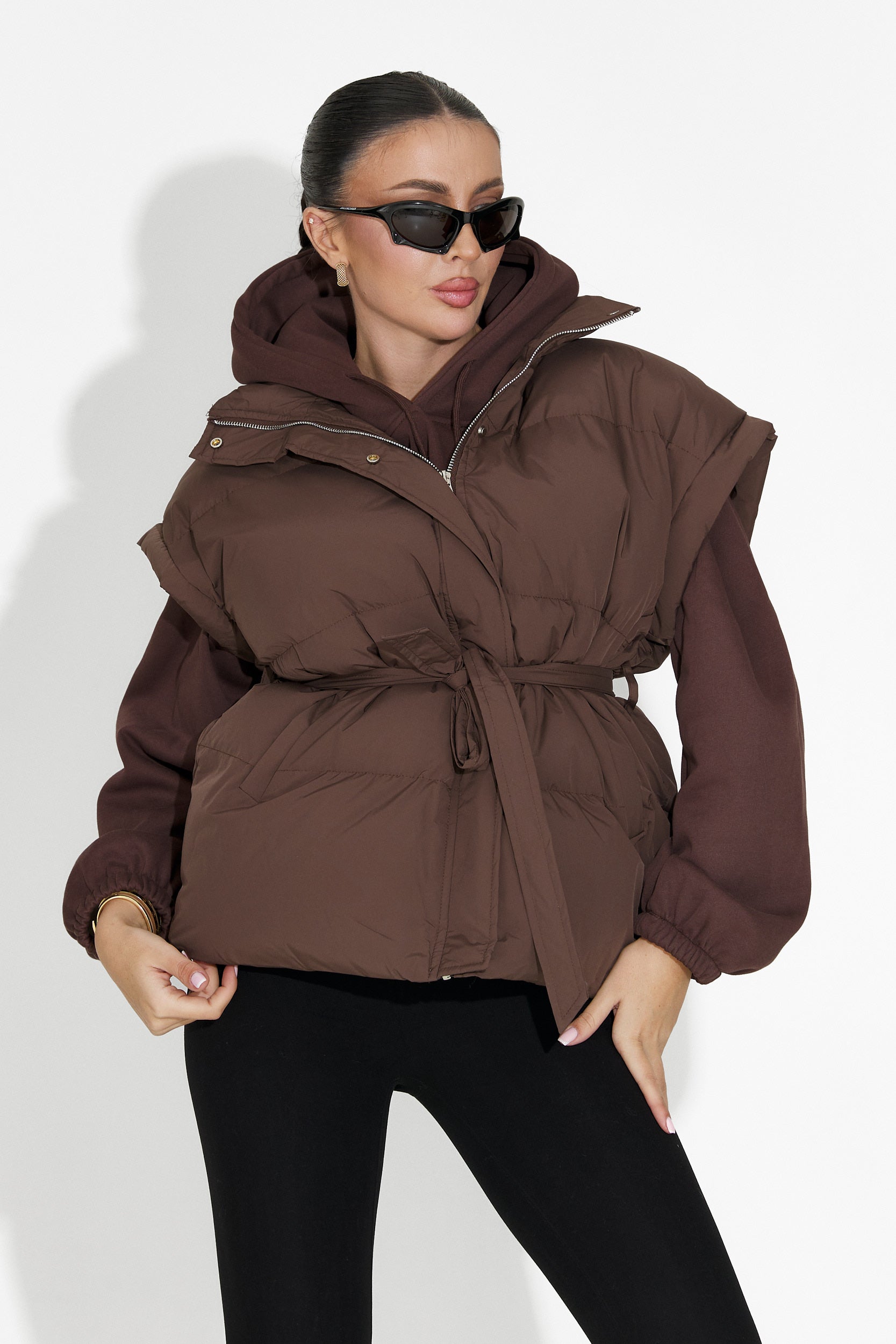 Кафяво дамско ежедневно сако Denoria Bogas