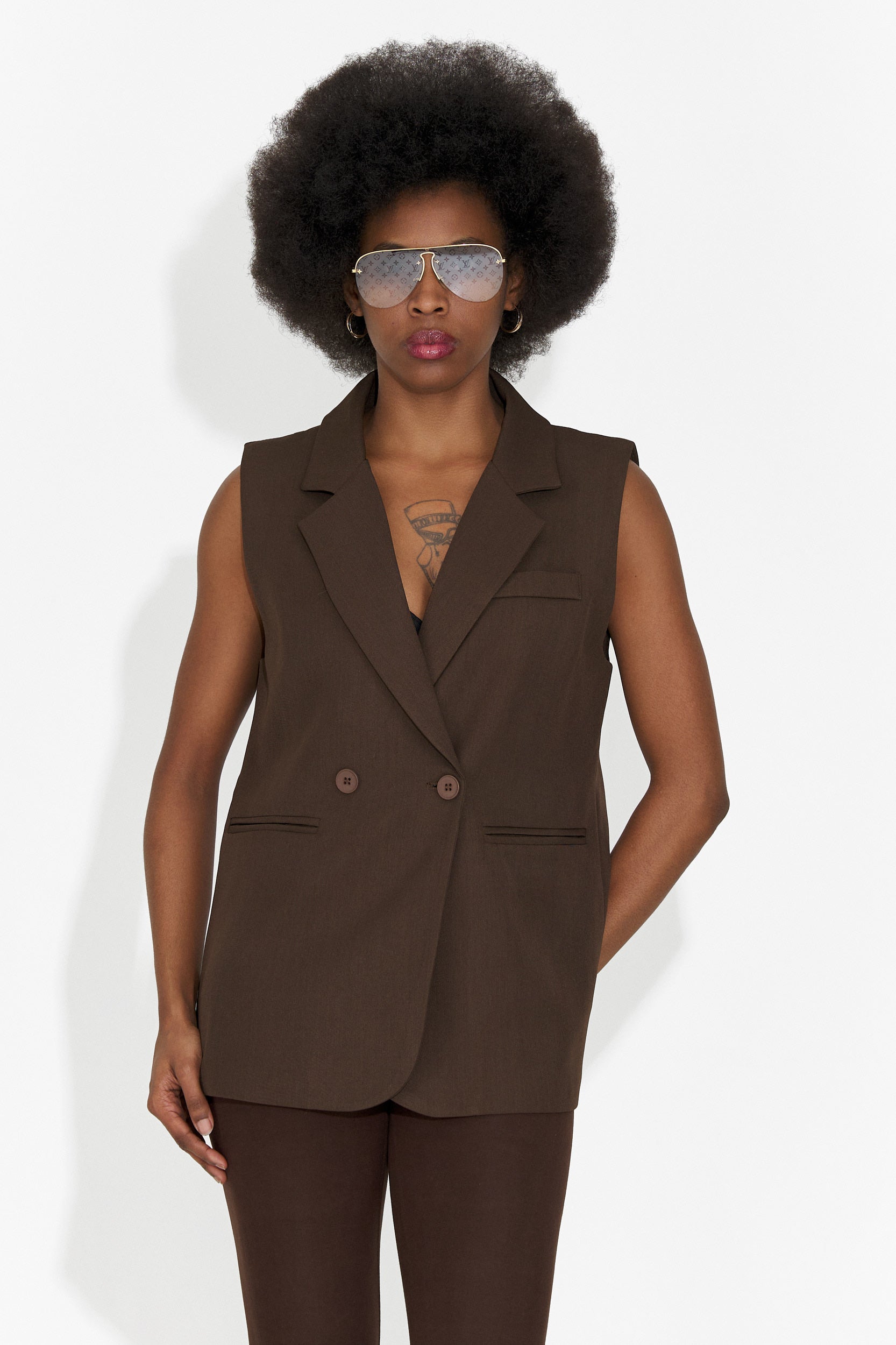 Елегантна дамска жилетка кафява Meghan Bogas