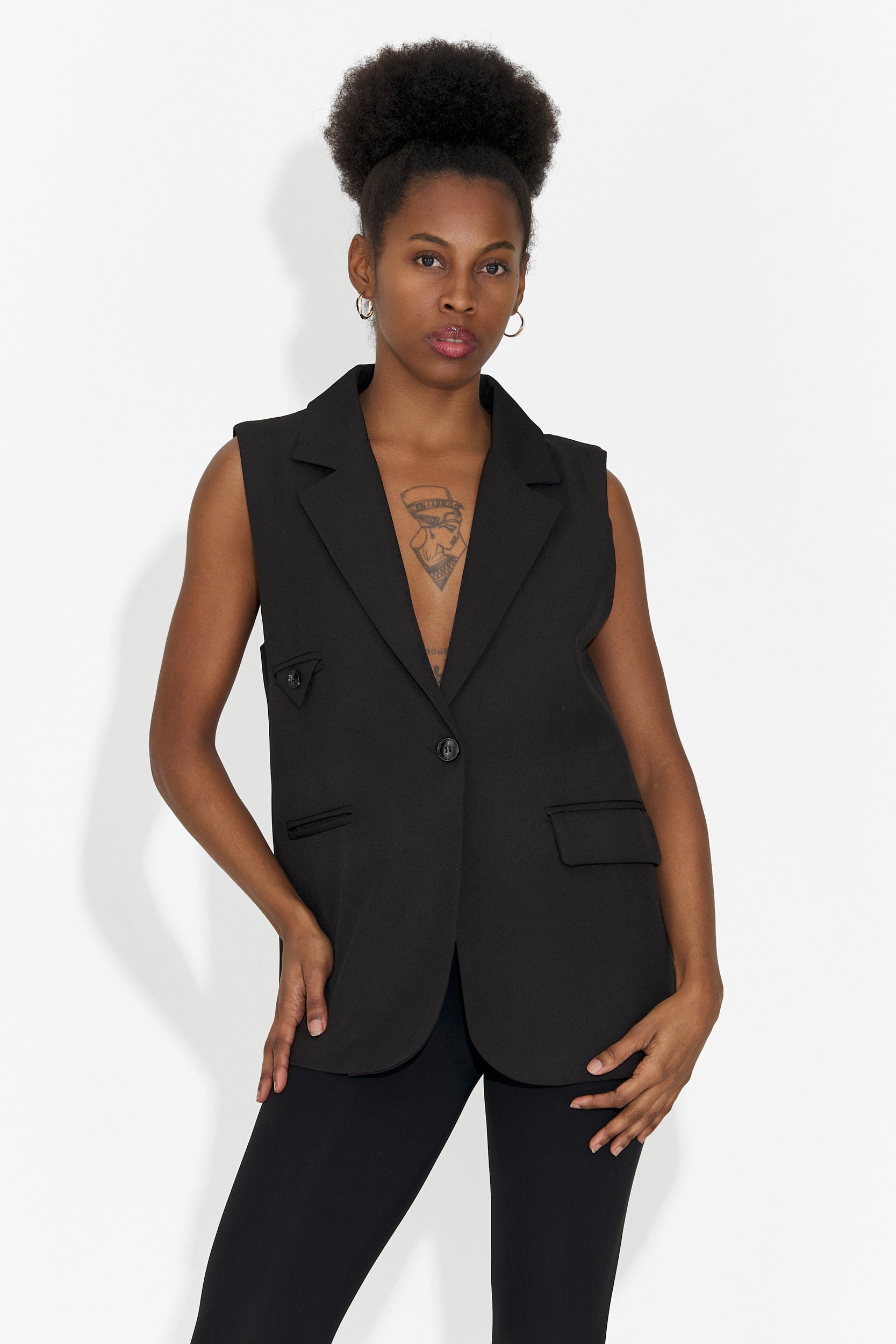 Елегантен дамски черен елек Angila Bogas