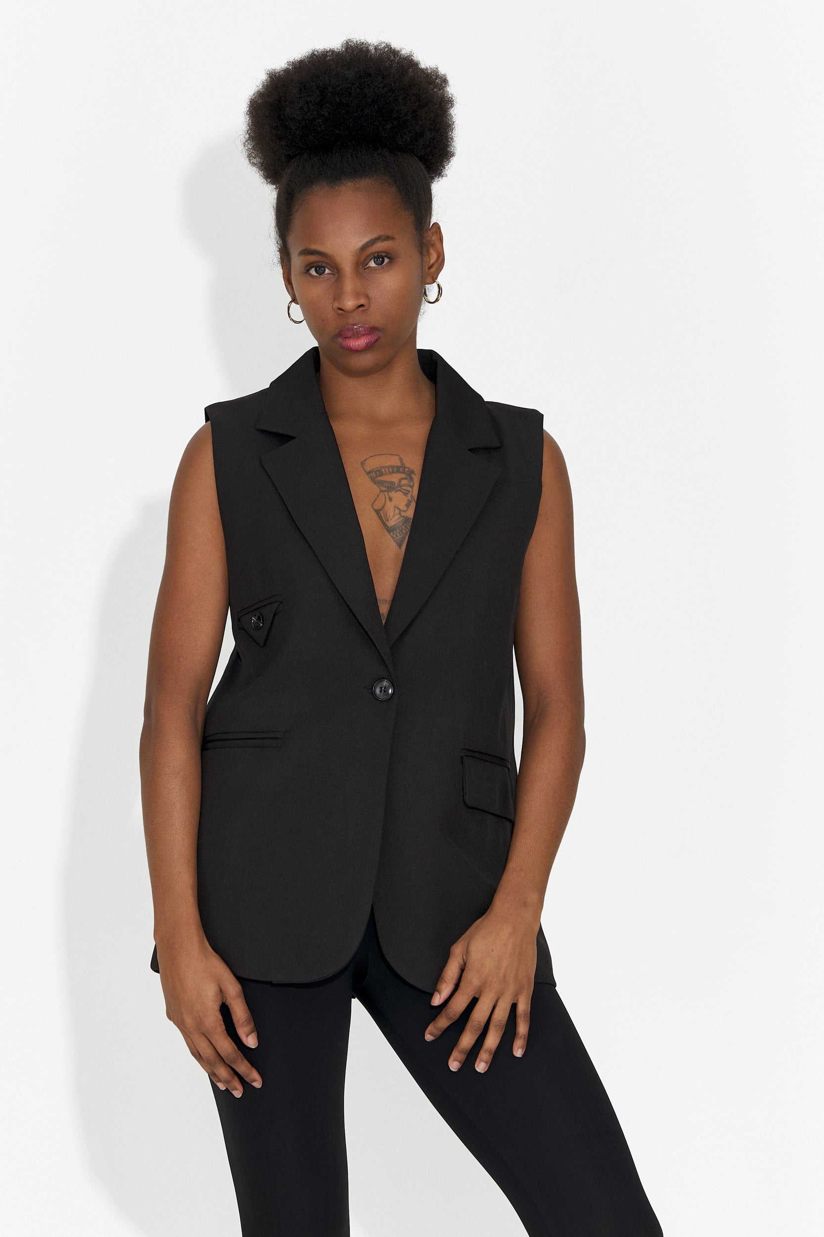 Елегантен дамски черен елек Angila Bogas